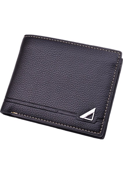 Yeni Erkek Cüzdan Kısa Moda Açık Yumuşak Cüzdan Rahat Lychee Desen Çoklu Kart Pozisyonu Büyük Kapasiteli Cüzdan Ince Para Çantası (Yurt Dışından) indirimleri