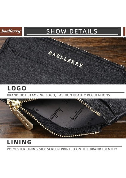 Baellerry Erkek Kart Paketi Çoklu Kart Ehliyet Ince Kesit Fermuarlı Banka Kartı Seti K9115 Moda Çanta (Yurt Dışından) fırsatları