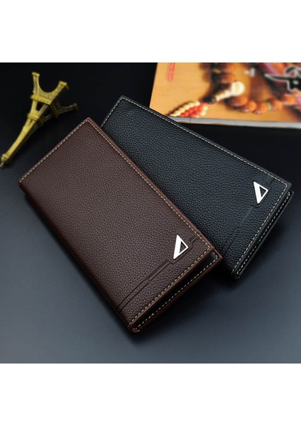 Erkekler Uzun Cüzdan Çanta Çanta Mini Pu Dayanıklı Moda Yumuşak Para Para Kartları Tutucu (Yurt Dışından)