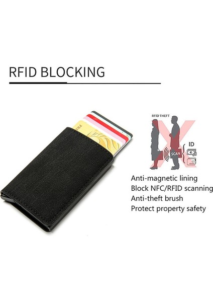 Yeni Rfıd Mini Erkek Cüzdan Kimlik/kredi Kartı Tutucu Erkek Açılır Cüzdan Kısa Yüksek Kaliteli Alüminyum Küçük Para Klipleri Ince Erkek Çantalar (Yurt Dışından)