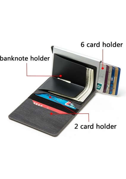 Yeni Rfıd Mini Erkek Cüzdan Kimlik/kredi Kartı Tutucu Erkek Açılır Cüzdan Kısa Yüksek Kaliteli Alüminyum Küçük Para Klipleri Ince Erkek Çantalar (Yurt Dışından)