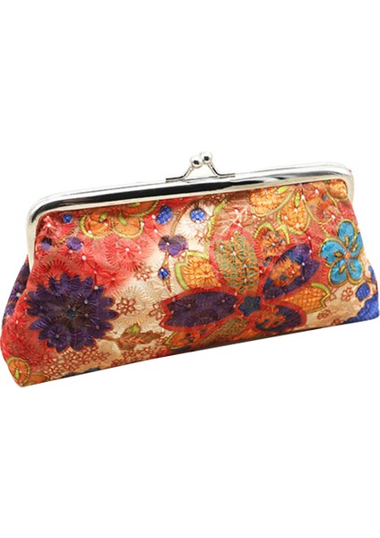 Microgood Vintage Kadınlar Çiçek Öpücük Kilit Uzun Bozuk Para Cüzdanı Telefonları Tuş Tutucu Cüzdan Hediye (Yurt Dışından) fırsatları