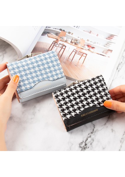 Kadın Moda Kısa Toka Cüzdan Kontrast Renk Katlanır Balıksırtı Debriyaj Çanta Bayanlar Çoklu Kart Kart Tutucu Bozuk Para Cüzdanı (Yurt Dışından) fiyatları