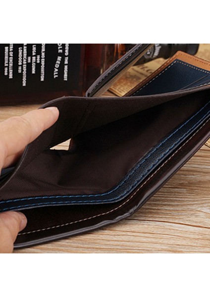 1 Adet 2022 Vintage Erkek Deri Cüzdan Marka Lüks Kısa Ince Erkek Çantalar Para Klip Kredi Kartı Dolar I Portomonee Carteria (Yurt Dışından)