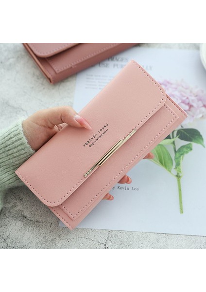 Yeni Moda Kadın Cüzdan Marka Mektup Uzun Üç Katlı Cüzdan Taze Pu Deri Kadın Debriyaj Kart Sahibinin Cartera Mujer (Yurt Dışından) fiyatları