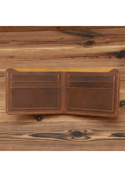 Yeni Varış Vintage Cüzdan Erkek Hakiki Deri Kredi Kartı Tutucu Cüzdan Para Çantası Kımlık Kartı Durumda Mini Çanta Erkek (Yurt Dışından) fırsatları