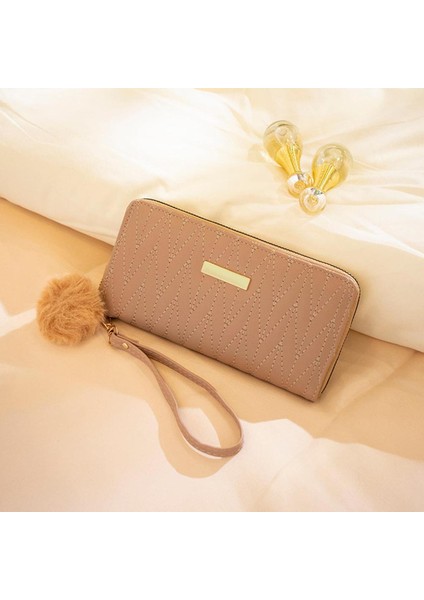 Göbeklady Kadın Pu Uzun Cüzdan Moda Işlemeli Bozuk Para Cüzdanı Çoklu Kart Yuvası Debriyaj Çanta Çanta (Yurt Dışından)