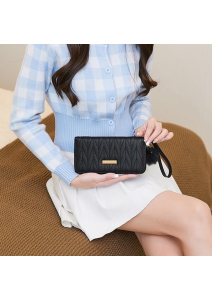 Göbeklady Kadın Pu Uzun Cüzdan Moda Işlemeli Bozuk Para Cüzdanı Çoklu Kart Yuvası Debriyaj Çanta Çanta (Yurt Dışından) indirimleri