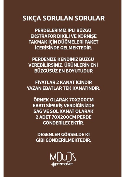 Kahverengi Semboller Desenli Süet Oturma Odası Salon Fon Perde Ekstrafor Büzgü 2 Kanat PRD-1077