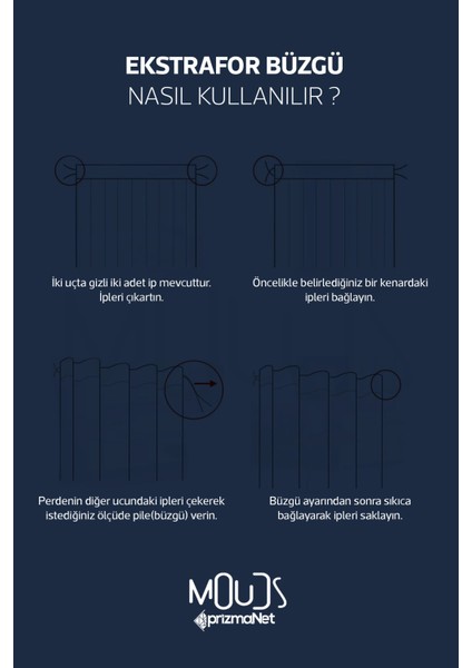 Navy Vintage 2 Desenli Süet Oturma Odası Salon Fon Perde Baskılı Ekstrafor Büzgü 2 Kanat PRD-1065