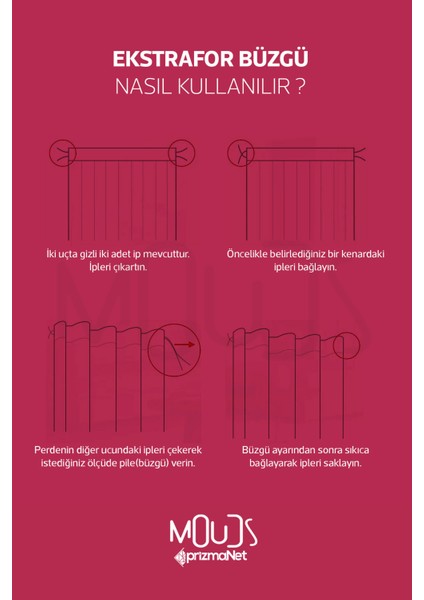 Fuşya Desenli Süet Oturma Odası, Salon Fon Perde Dijital Baskılı Ekstrafor Büzgü 2 Kanat PRD-1000