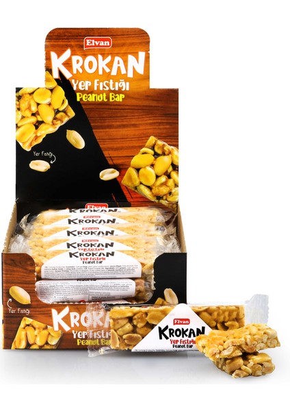 Yer Fıstıklı Krokan Bar 30 Gr. 20 Adet (1 Kutu)