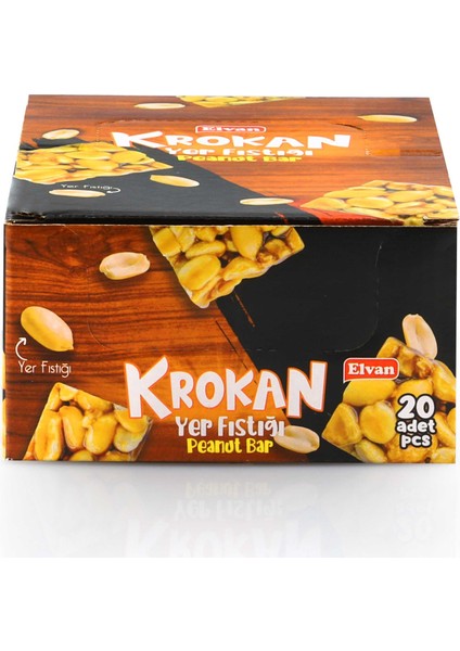 Yer Fıstıklı Krokan Bar 30 Gr. 20 Adet (1 Kutu)