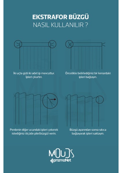 Açık Mavi Dalga Desenli Süet Oturma Odası, Salon Fon Perde Baskılı Ekstrafor Büzgü 2 Kanat PRD-1002 fırsatları