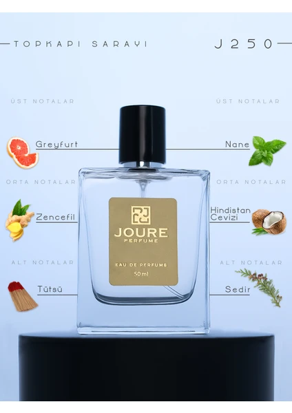 J250 - Ferah Amber Odunsu Kokulu Afrodizyak Etkili 50ML Kalıcı Edp Erkek Parfüm