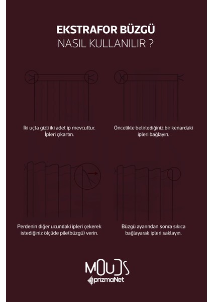 Ethnic Rugs Desenli Süet Oturma Odası Salon Fon Perde Baskılı Ekstrafor Büzgü 2 Kanat PRD-1019