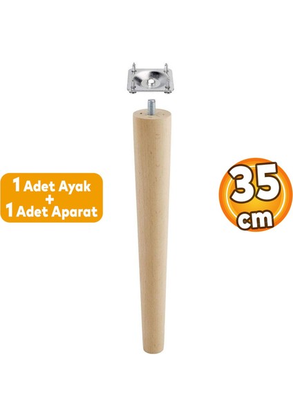 Ahşap (35 CM) Zigon Sehpa Masa Puf Tabure Tv Ünitesi Ayağı Ayakları M8 Civatalı Bağlantı Aparatlı