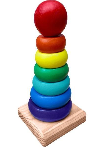 Wooden Toys Doğal Ahşap Eğitici Oyuncak Gökkuşağı Yuvarlak Denge Kule (Yurt Dışından)