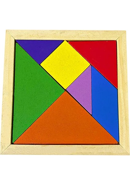 Ahşap Oyuncaklar Doğal Ahşap Eğitici Oyuncaklar 7 Parça Mini Tangram Yapboz (Yurt Dışından)