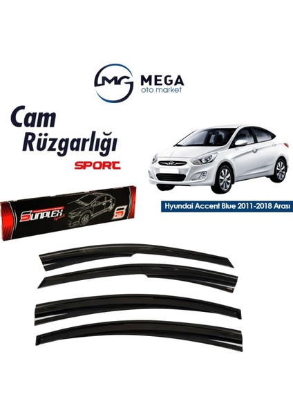 [brand] Hyundai Accent Blue 2011-2018 Arası Mugen Tip Cam Rüzgarlık Sunplex