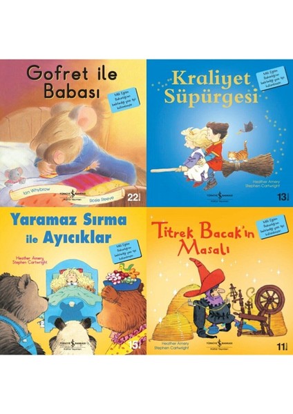 Işbankası-3-4-5 Yaş Ilk Okuma Kitapları Seti 4 Kitap Gofret ile Babası-Kraliyet Süpürgesi-Yaramaz Sırma