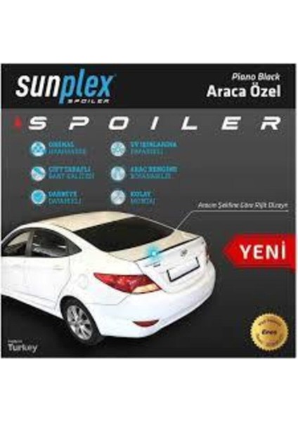 [brand] Hyundai Accent Blue Bagaj Üstü Spoiler Piano Black