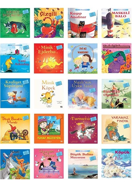 Ilk Okuma Kitapları Seti / 20 Kitap / Köpük ile Pıtır, Korkak Kahraman, Çizgili, Iyi Ki Varsın Çocuk