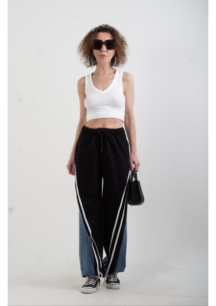 Mavi Siyah Iki Renkli Jean Pantolon