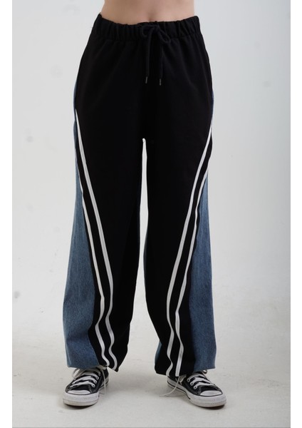 Mavi Siyah Iki Renkli Jean Pantolon modelleri