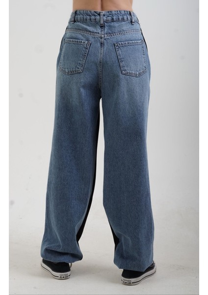 Mavi Siyah Iki Renkli Jean Pantolon fırsatları