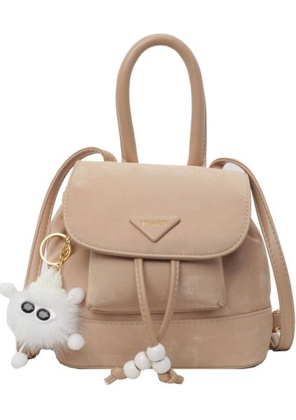 2024 Yeni Retro Moda Düz Renk Sırt Çantası Kadın Çantası Ilkbahar ve Yaz Tarzı Rahat Trend Basit Seyahat Küçük Sırt Çantası Trendi (Yurt Dışından)