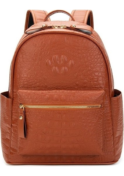 2024 Yeni Timsah Desenli Moda Çok Yönlü Çanta Büyük Kapasiteli Işe Gidip Gelme Çantası Kadın Sırt Çantası (Yurt Dışından)