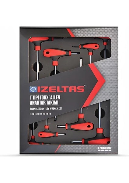 Izeltaş 8 Parça T Tipi Torx Allen Anahtar Takımı Torx Set 4909 00 8108