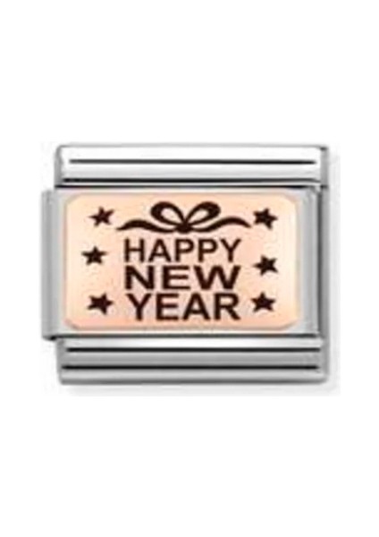 NV Jewellery Çelik Italyan Charm Nomi Charm Happy New Year