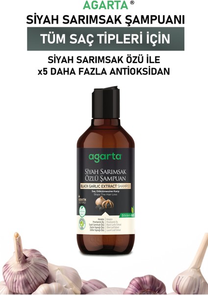 Doğal SİYAH SARIMSAKLI Şampuan 400 ml