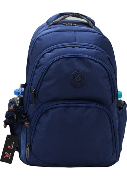 Özel Su Itici Kumaş Lacivert Unisex Okul Sırt Çantası 34600