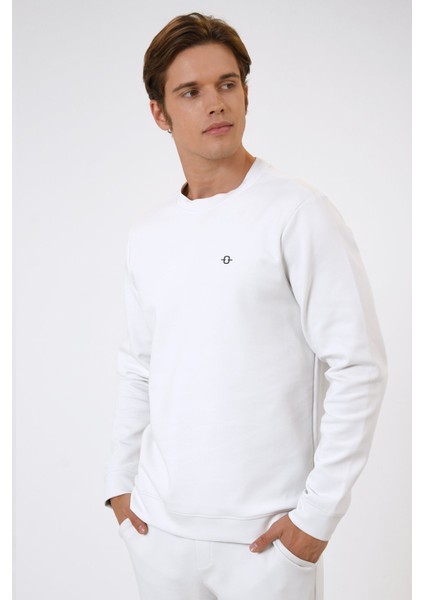 Açık Gri Regular Fit Pamuklu Bisiklet Yaka Sweatshirt fiyatları