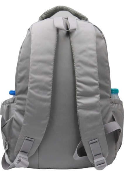 Özel Su Itici Kumaş Gri Unisex Okul Sırt Çantası 34600
