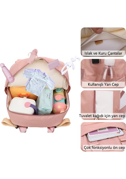 Moda Çok Fonksiyonlu Anne Çantası Omuz Büyük Kapasiteli Hırsızlığa Karşı Anne ve Bebek Çantası (Yurt Dışından) modelleri