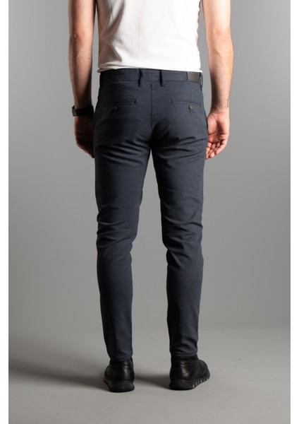 Erkek Lacivert Dokulu Kanvas Keten Pantolon indirimleri