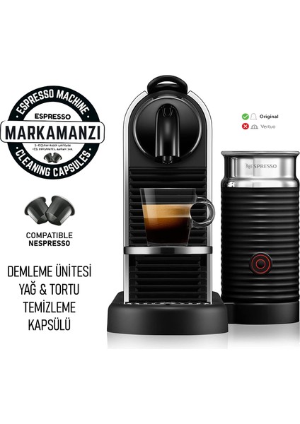 Kapsül Espresso Kahve Makineleri Yağ ve Tortu Temizleme Kapsülü 2 Adet | Nespresso Uyumlu