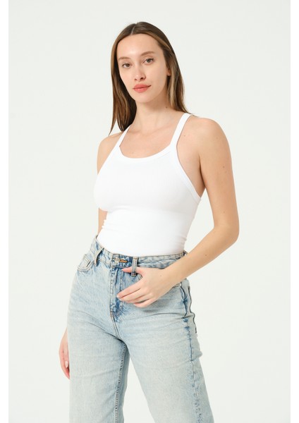 Kadın Bel Korseli Crop Top Seamless
