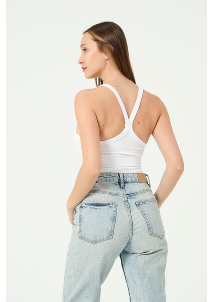 Kadın Bel Korseli Crop Top Seamless