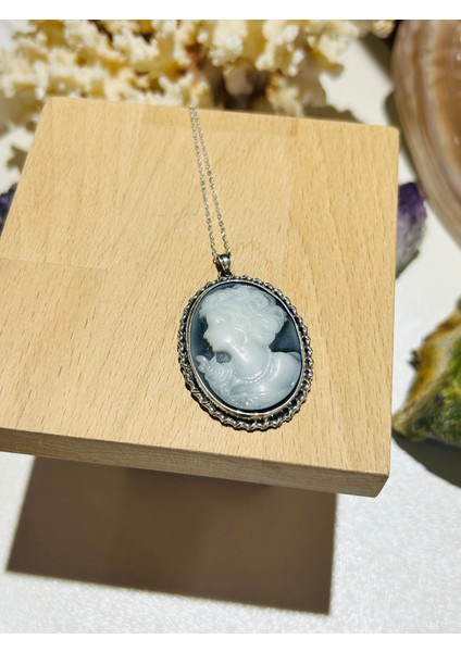 Gümüş Cameo Madalyon Kolye