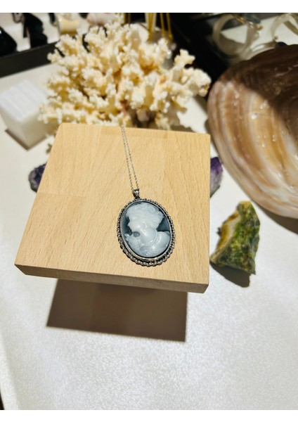 Gümüş Cameo Madalyon Kolye