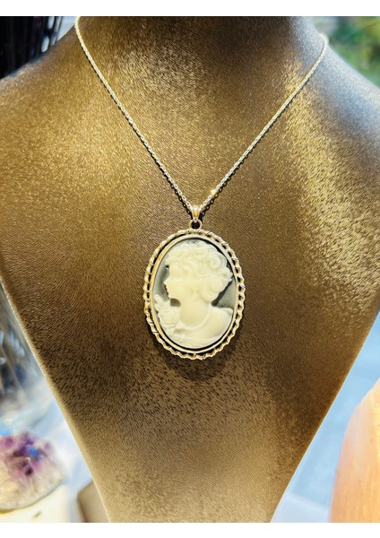 Gümüş Cameo Madalyon Kolye