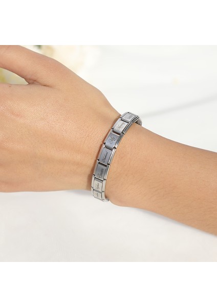 Kız Kardeş Ha Yeni Kardeş Teyze Oğlum Benim Eşim Büyükbaba Ailem Baba Bağlantılar Charm Fit 9mm Bilezik Paslanmaz Çelik Takı Yapımı DJ215 (Yurt Dışından) fırsatları