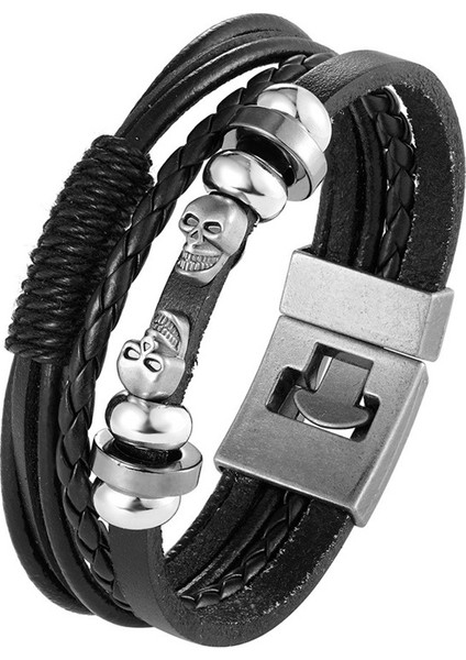 21CM Tarzı TZ-746 2020 Moda Takı Deri Bilezik Erkekler Örgülü Çok Katmanlı Çapa Bilezikler Bayanlar Halat Zincir Erkek Takı Claulseira (Yurt Dışından)
