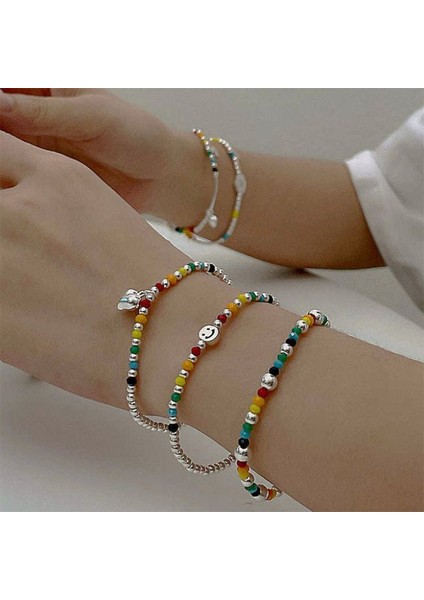 NK128 Boho Tarzı Gökkuşağı Bulut Küçük Ayı Boncuklu Bilezikler Kadınlar Için Plaj Bilezik Takı Renkli Charm Bilezik Femme El Yapımı (Yurt Dışından) fiyatları
