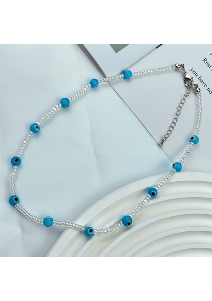 K17 2023 Bohemia Boncuklu Kolye Kadınlar Için Sevimli El Yapımı Gülümseme Kalp Göz Plastik Boncuk Şeffaf Chokers Kolye Boho Takı (Yurt Dışından) fiyatları
